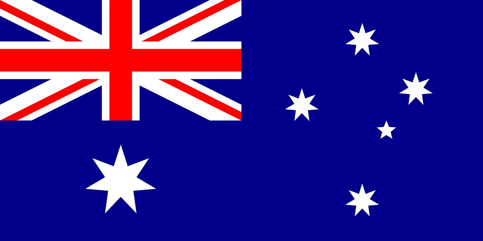The national flag of Australia featuring the Union Jack and stars on a blue field.